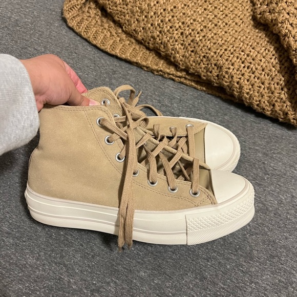 Converse Women's Tan High-Top Sneakers - Picture 2 of 12